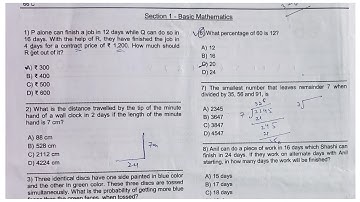 Previous Year Question paper _ Mathematics Section _ detailed solutions