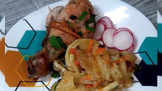 Куриные голени с картофелем и кабачками😋#рецептышумратовой #куриныеголени #кабачки #картофель#рецепт
