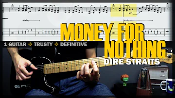 Money For Nothing | Guitar Cover Tab | Guitar Riff Lesson | Intro Tone | BT w/ Vocals 🎸 DIRE STRAITS