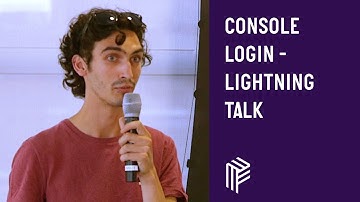 Console Login Lightning Talk - London Node User Group - July 2018