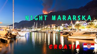 Night Makarska Croatia Summer Walk 4k Walking Tour