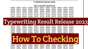 TN Typewriting Exam Result 2023 AugustLink, Check TNDTE Results