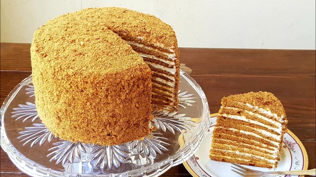 كيكه العسل الروسيه  Russian Honey Cake / Medovik