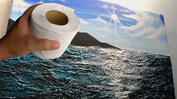Textured Seascape Painting with Toilet Paper