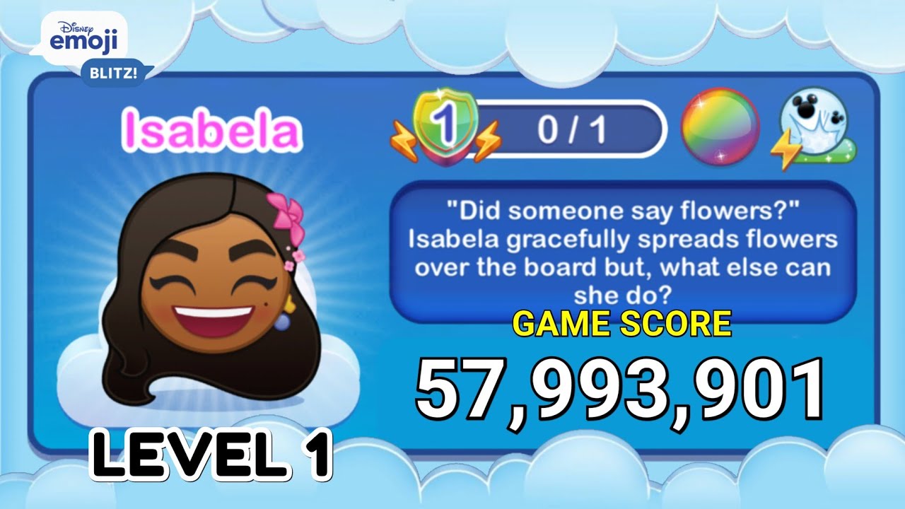 Disney Emoji Blitz ISABELA (L1) Encanto Exclusive Rainbow v53
