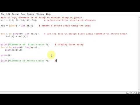 How to copy elements of an array to another array in python - YouTube