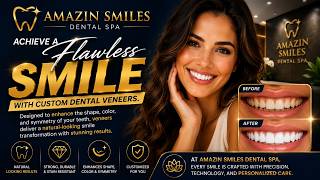 Achieve a flawless smile with custom dental veneers. Amazing Smiles Dental SPA