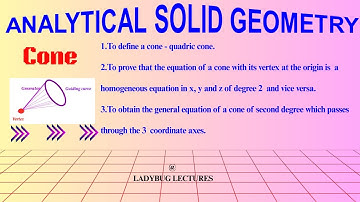 Analytical Geometry of 3D (6)  | #cone