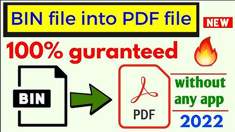 how to convert bin file into PDF | bin to pdf converter | bin file ko pdf mein kaise badlen