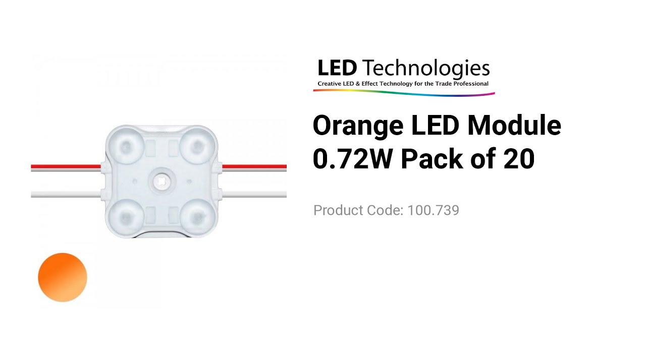Orga Led Module Orange LED Module 0.72W Pack of 20 - YouTube