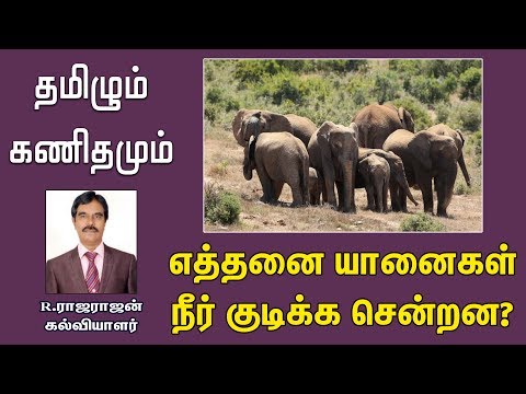 எத்தனை யானைகள் நீர் அருந்த சென்றன? | How many elephants went to drink water, Tamil Puzzle.