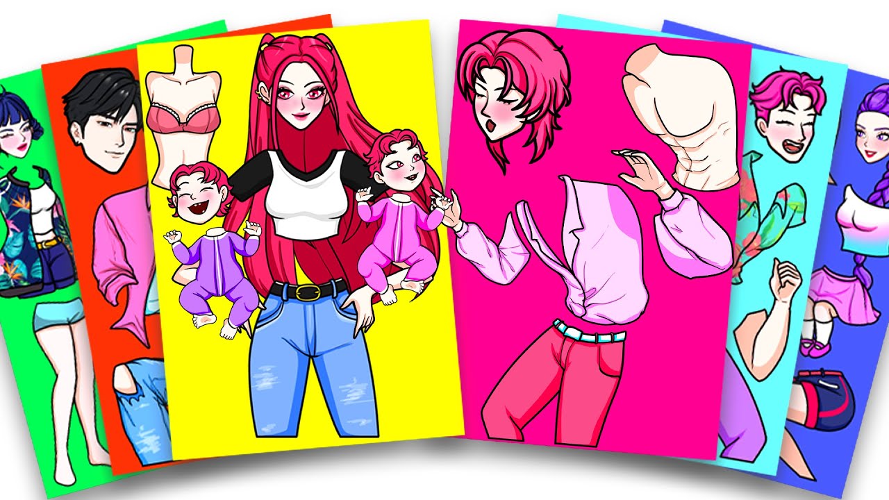 HAPPY FAMILY of HUNTRIX MIRA and SAJA BOYS - KPOP DEMON HUNTERS | Sticker book diy