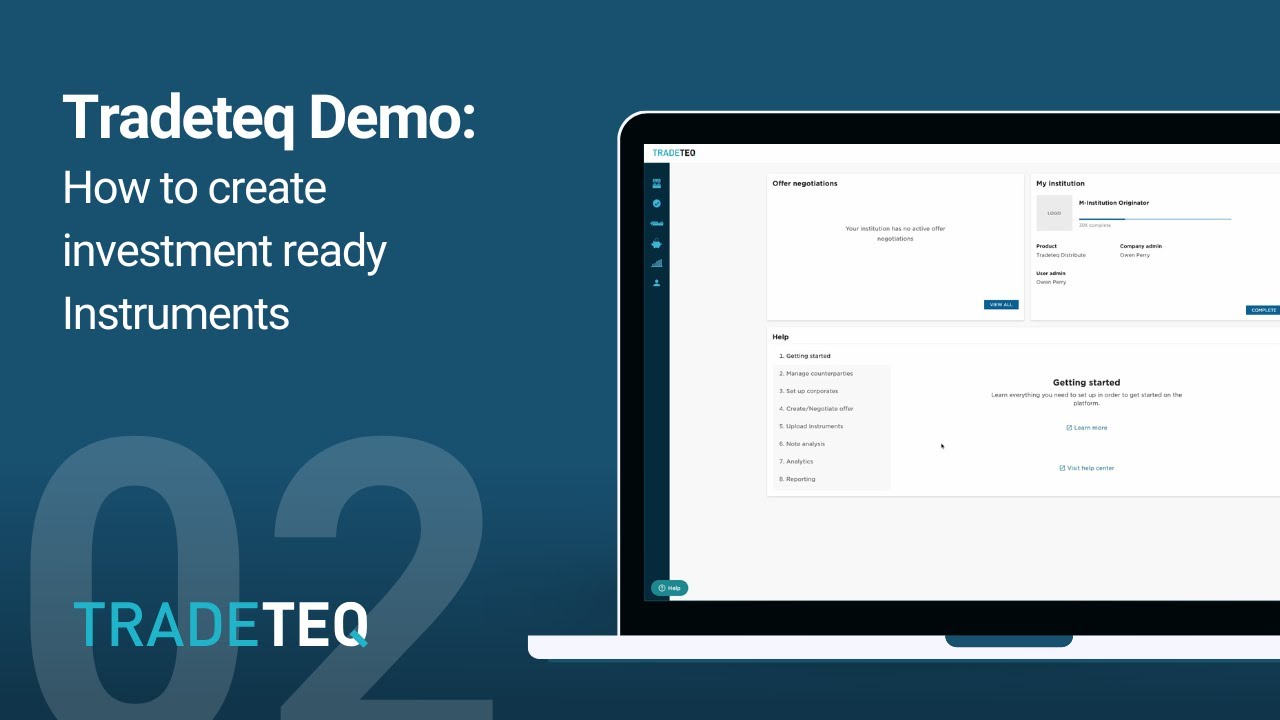 Tradeteq Demo: How to create investment ready Instruments