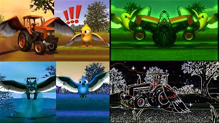 El Pollito Pio Y El Tractor Volador Muchos Colores Comparación De Efectos De Neón - Twoparison