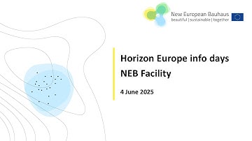 Horizon Europe Info Days - NEB Facility