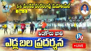 🔴మద్దిరాల పాడు జాతీయ స్థాయి ఎడ్ల బల ప్రదర్శన పోటీలు - P9TV NEWS LIVE Day-3
