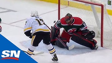 Bryan Rust Goes Top-Shelf On The Backhand For Nice Powerplay Goal