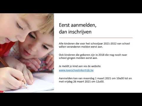 Aanmelden en inschrijven in een basisschool in Kortrijk voor het schooljaar 2021-2022