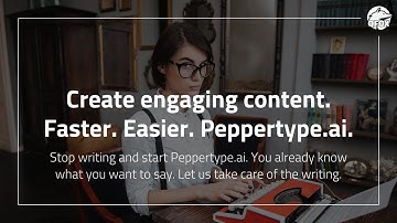 Peppertype AI. Create engaging content. Faster. Easier. Peppertype.ai. with Voice-Over