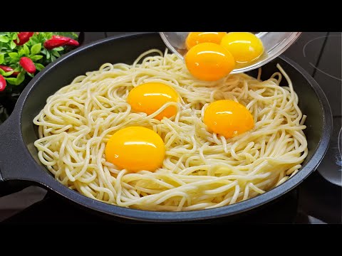 Pasta mit Ei sind schmackhafter als Fleisch. Warum kannte ich dieses Rezept nicht? asmr