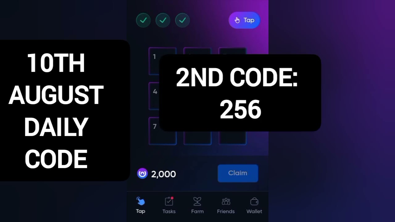 Onus Tap Tap Daily Code 10th August