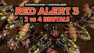 Red Alert 3 | Soviets Rulers Gameplay | (2 vs 4 Brutals)