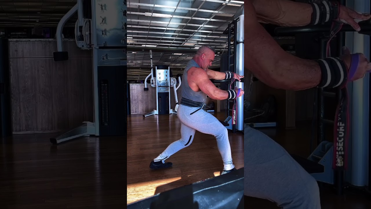 One arm rows using a resistance band allows for a slow controlled contraction of the back muscle.