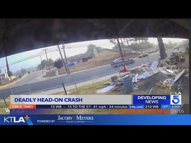 Video captures fatal head-on collision class=
