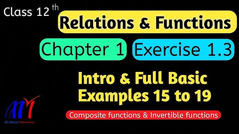 Chapter 1 Relations & Functions ( Full Basic & Examples 15 to 19 ) Class 12 Maths | NCERT Solutions