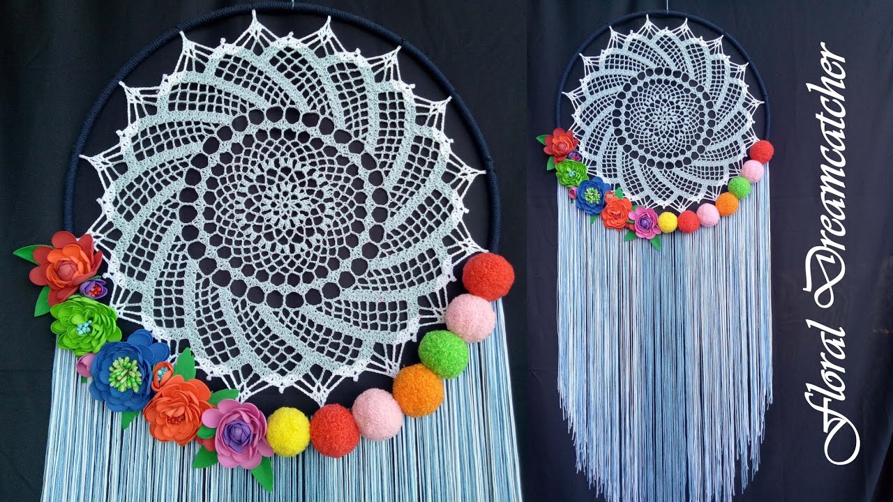 Floral dreamcatcher DIY / DIY wall decor