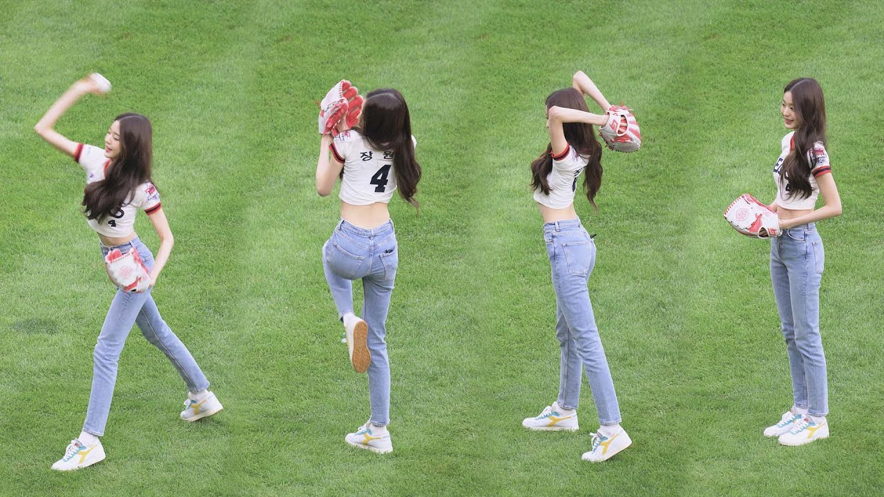 [8K] 청바지가 잘 어울리는 아이브 '장원영' 시구 직캠 @ 두산 베어스 | 220619 | by -wA-