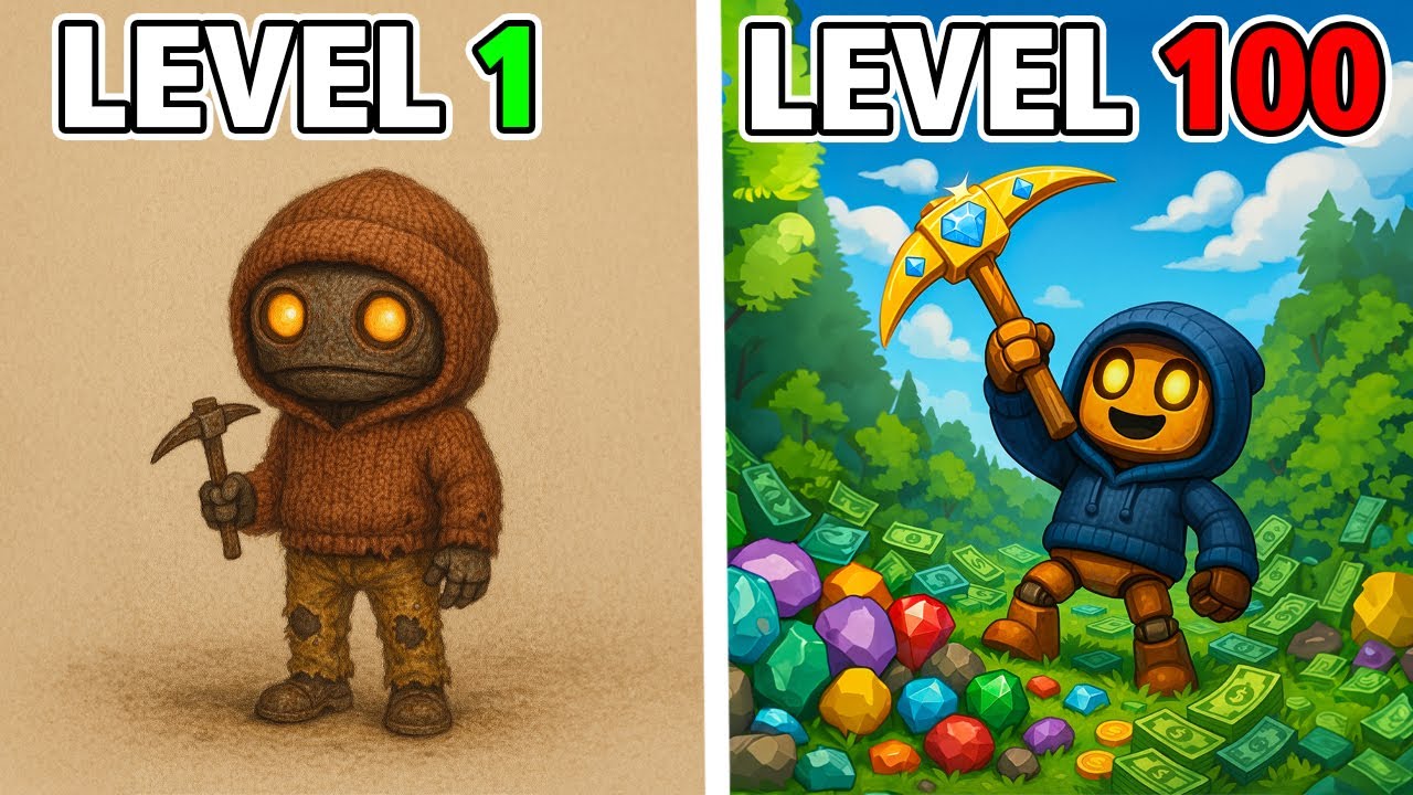 لعبة تطورية ( لازم تجمع المعادن الثمينة عشان تطور نفسك ) Adventure Miner