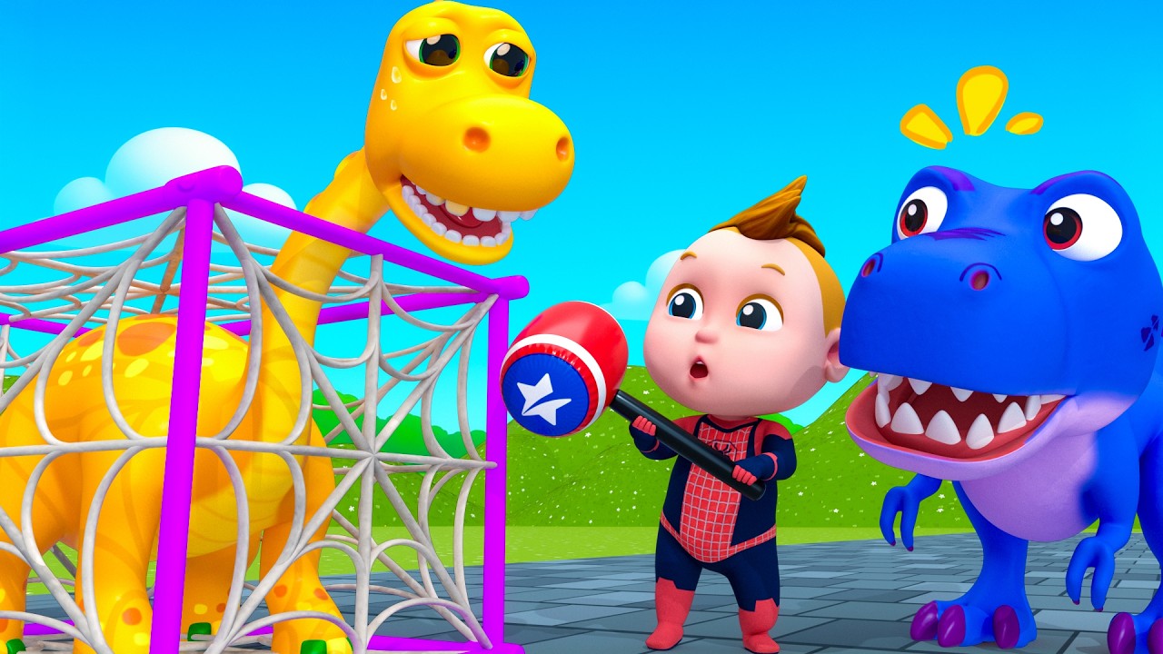 Kids Turn into Superheroes | Dinosaur Stories for Kids | Running Challenge | Super Sumo Kids Songs