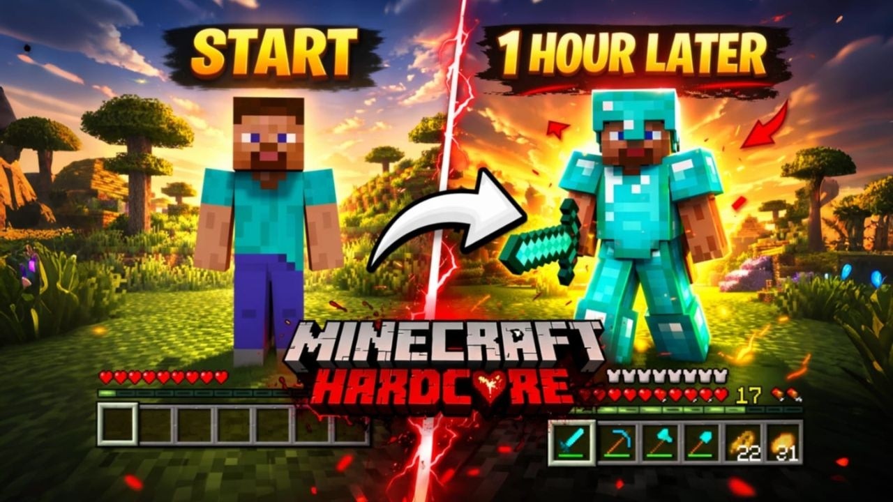 Can I Get FULL DIAMOND ARMOUR In 1 HOUR (Minecraft) - YouTube