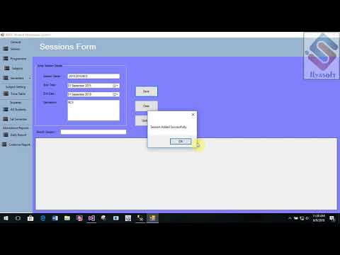 Student Attendance by Barcode Reader Part 8 Session CRUD Form in C#