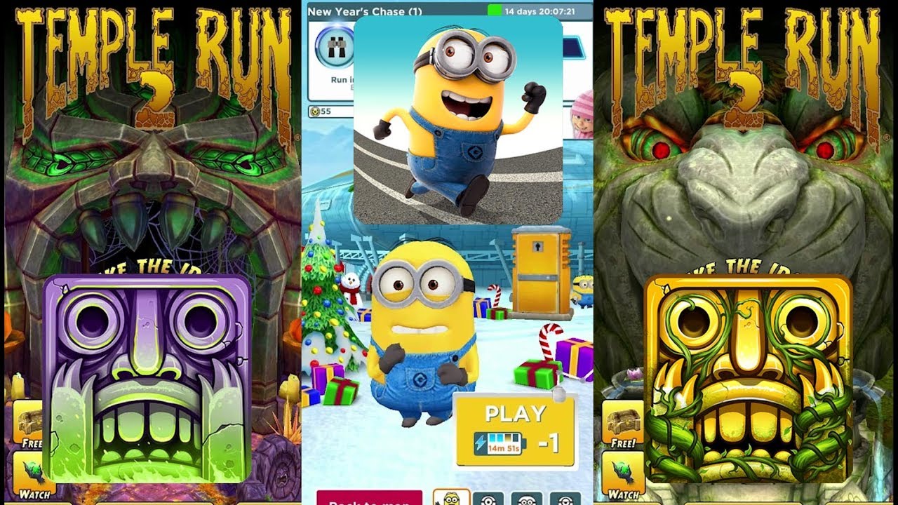 Temple Run 2 Spoky Summit Vs Despicable Me Minion Rush Vs Temple Run 2 ...