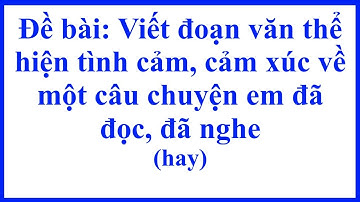 Viết đoạn văn thể hiện tình cảm cảm xúc về một câu chuyện em đã đọc đã nghe - Lớp 5