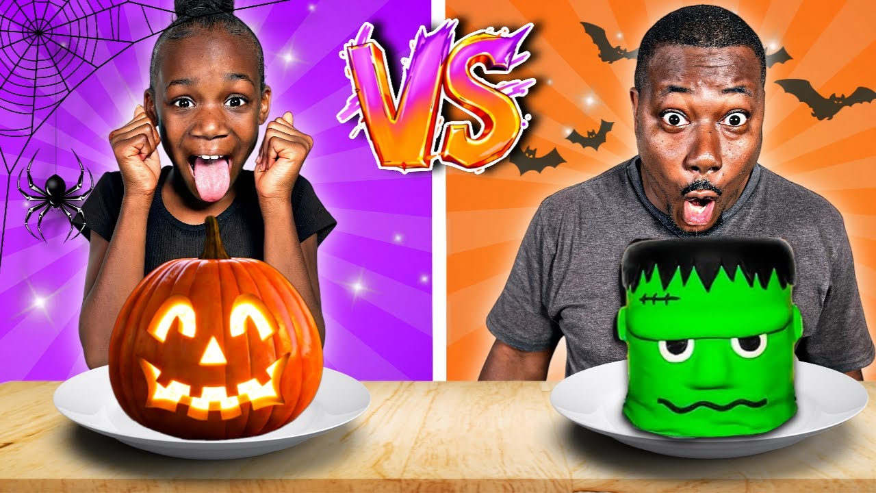 Челлендж «НАСТОЯЩАЯ ЕДА против ЕДЫ НА ХЭЛЛОУИН»! 🎃👻