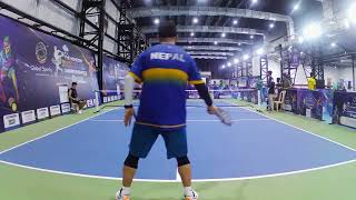 Jackson Subedi vs a player from India in the Monsoon Pickleball Tournament, Mumbai, 2024