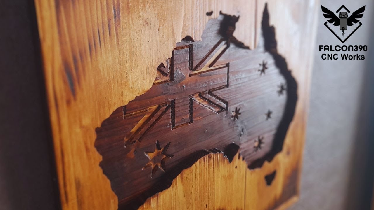 How to make a wall decor using desktop CNC router. Australian flag ...