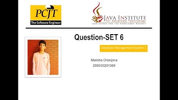 Question set 06 | 1st year | Database Management System 01 | Java institute | Malisha Dilanjana