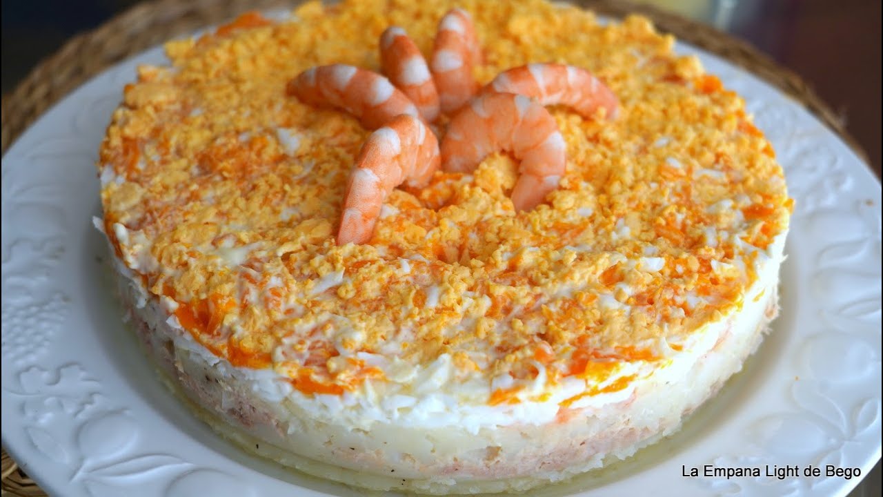 Ensalada de Patatas Mimosa-Receta de Ensaladilla Rusa a Capas