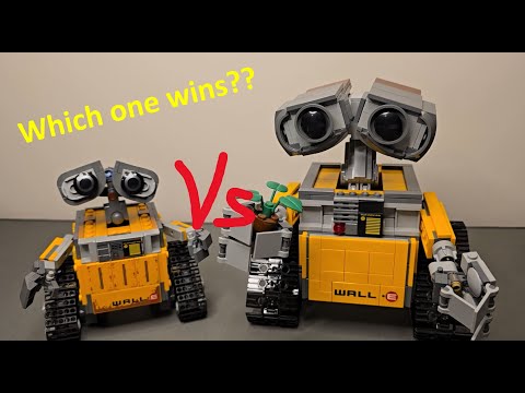 YouTube thumbnail: Reviewing the new Lego Wall-E and Eve set - Comparing to Ideas version