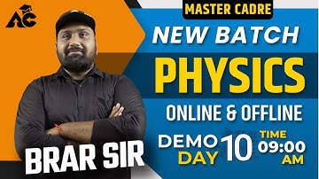 MASTER CADRE SCIENCE | PHYSICS BY BRAR SIR | LIVE 09 AM | DEMO DAY-10 | ARORA CLASSES BATHINDA