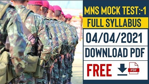 Mns mock test:-1|| 04/04/2021