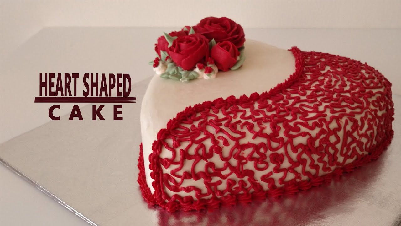 Heart Shape Cake | Red Rose Heart Cake | DIY Heart Cake |Cake ...