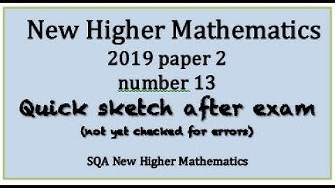 2019 SQA Higher Mathematics paper 2 no.13  Quick Sketch