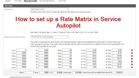 How to use  Rate Matrix in Service Autopilot Estimates