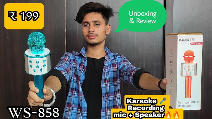 WS-858 Karaoke Microphone UnBoxing & Review In Hindi Under ₹ 199 | Wireless mic With speaker in 2021