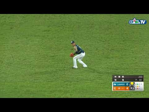 08/22 Lamigo vs 統一 賽後，林靖凱連續16場擊出安打，今日也繳出猛打表現，成功帶動攻勢